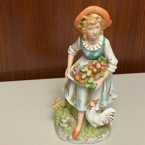 Homco vintage porcelain Farm girl figure